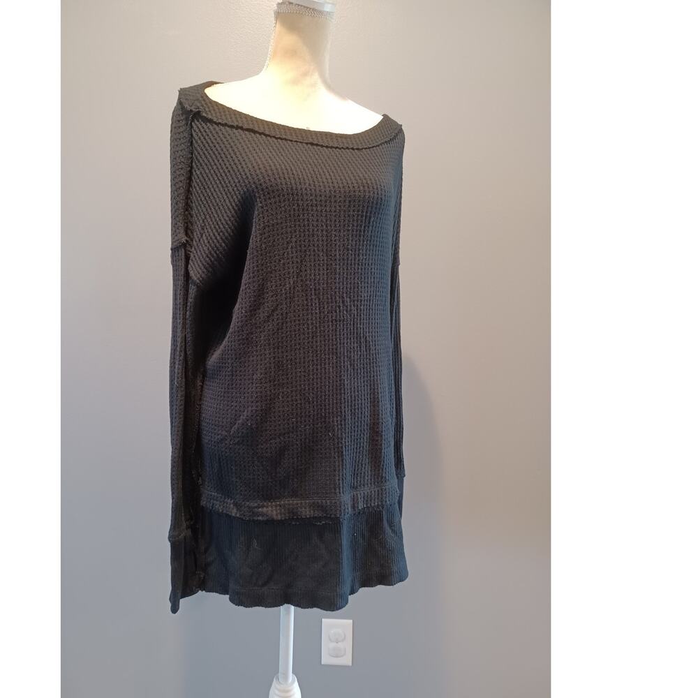 We the Free Free People Oversized Waffle Knit Sweater Sweatshirt Small Catalina